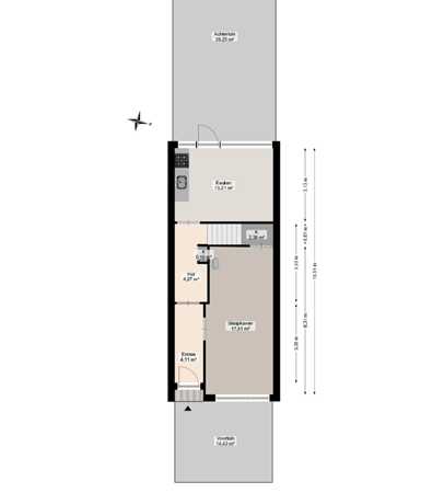 Floorplan - Turkooisstraat 34, 9743 KZ Groningen